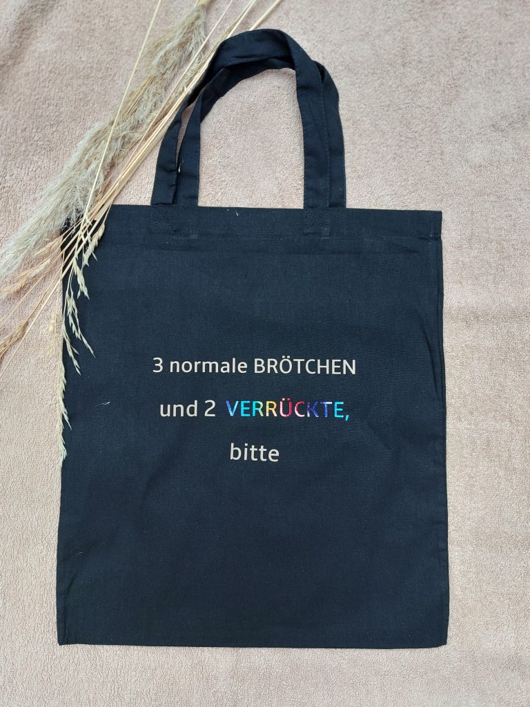 Baumwolltasche beschriftet