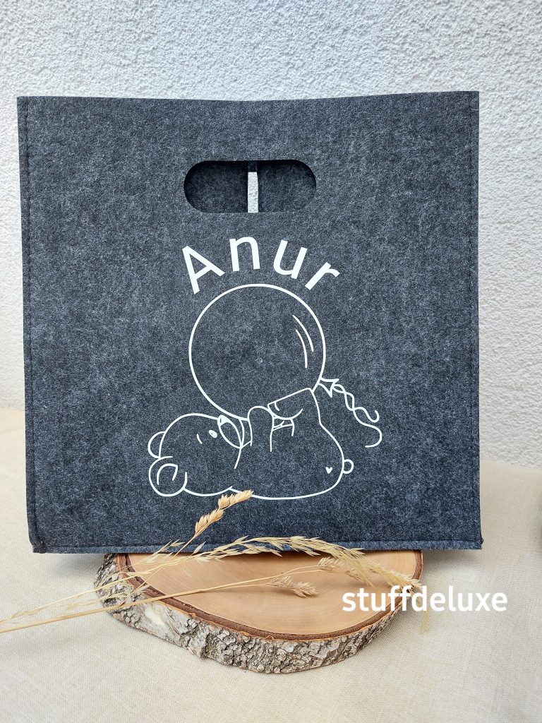 Aufbewahrungsbox aus Filz schwarz